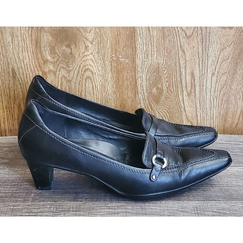 Ecco Women's Black Leather Heels Size 39 US‎ 8-8.5